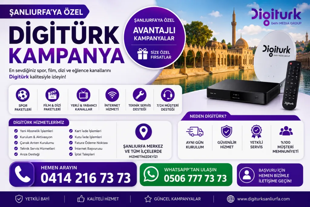 Digitürk Şanlıurfa kampanya görseli ve BeIN Sports paketleri